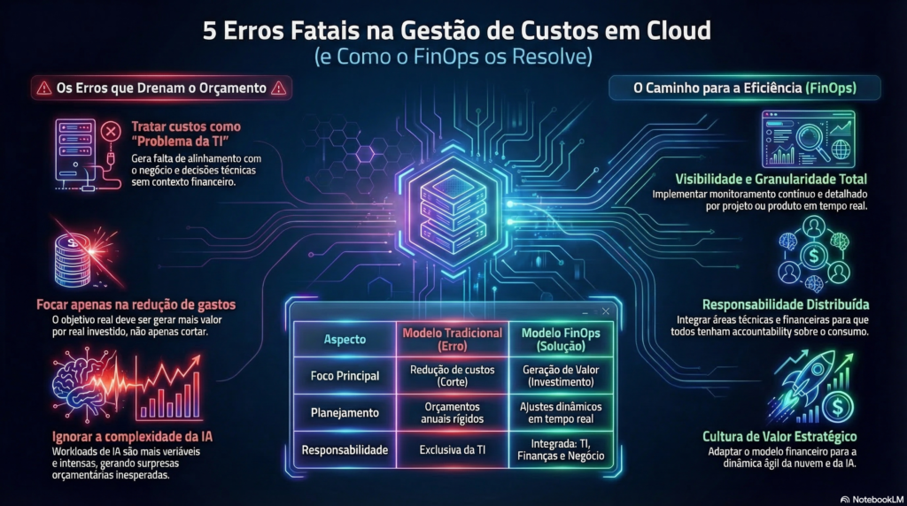 Infográfico - 5 Erros Fatais na gestão de Custos em Cloud - InfoChoice