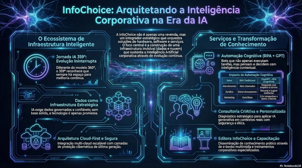 Infográfico InfoChoice: Arquitetando a Inteligência Corporativa na Era da IA