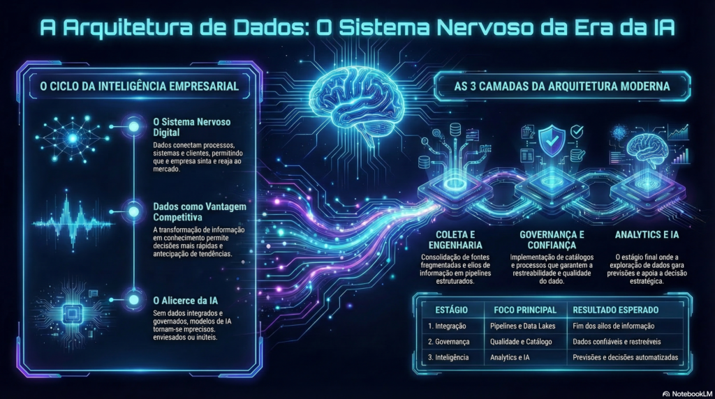 Infográfico: A Arquitetura de Dados - O Sistema Nervoso na Era da IA - InfoChoice