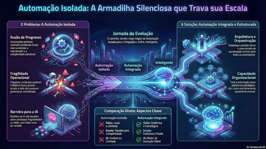 Infográfico Automação Isolada vs Integrada - InfoChoice